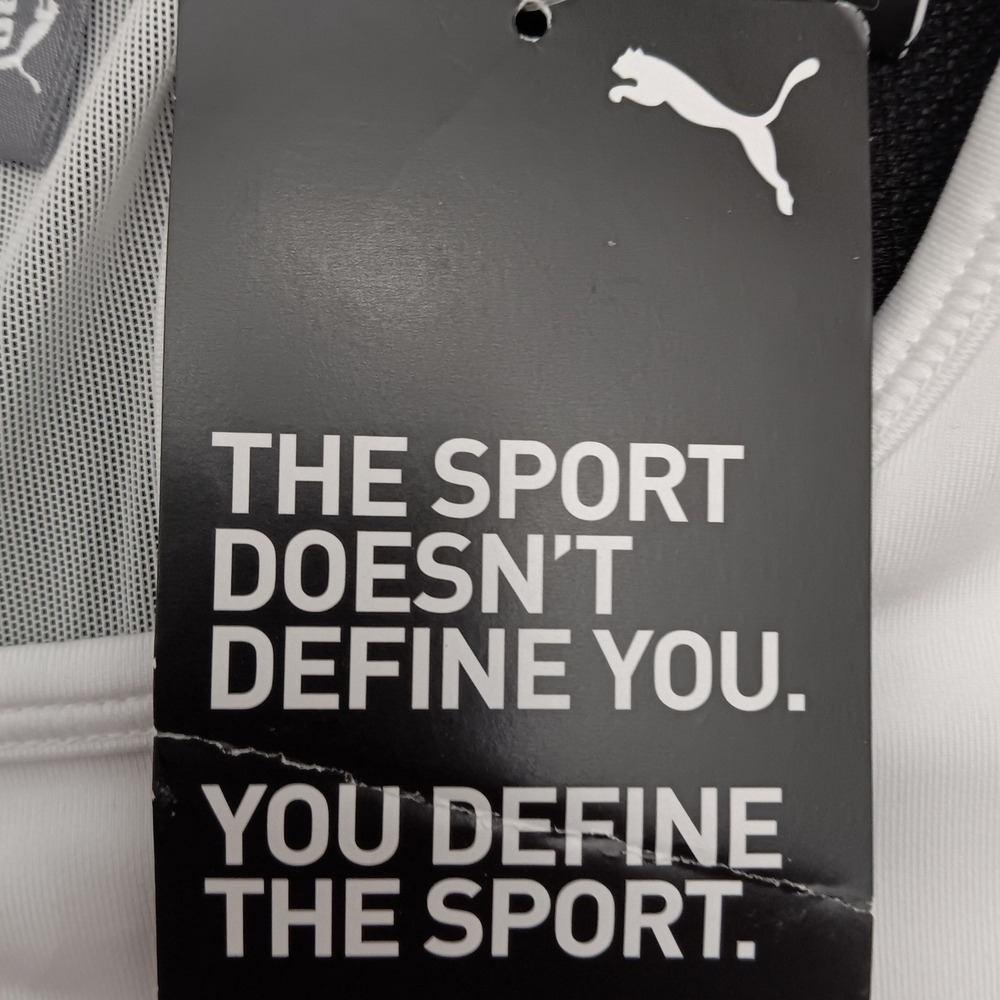 Puma Mid Impact 4Keeps Sports Bra White Black XS 521435 52 NWT X Small Workout - Picture 12 of 16